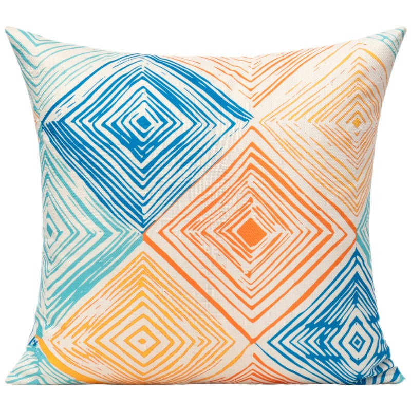 WOKANI Outdoor Colorful Pillow Covers Striped Geometric Diamond Triangle Modern Art Square Decorative Cushion Covers Home D?cor for Bedroom Sofa Couch Patio 16x16 Set of 4 - Image 2